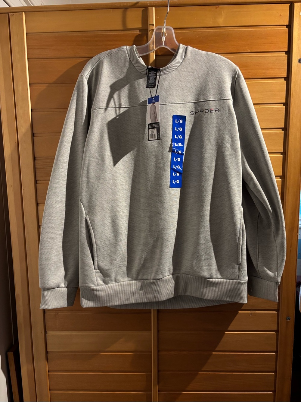 NWT Spyder Men’s Crewneck Sweatshirt in Light Gray
